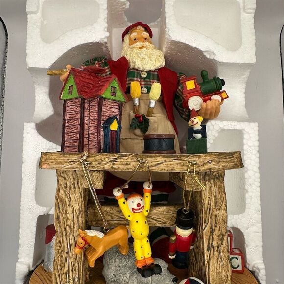 Traditions Vintage Santa Claus Toy Maker Figurine Fabric Mache Santa Centerpiece - Picture 13 of 16
